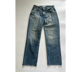 Moussy Vintage Raw Hem High Waist Denim Jeans Womens Size 25